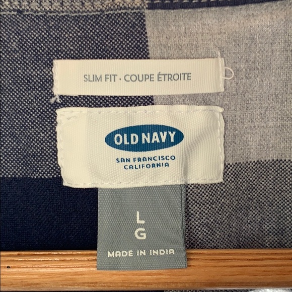 LIKE NEW: OLD NAVY Blue Button Down Shirt, Men’s L - Picture 4 of 7